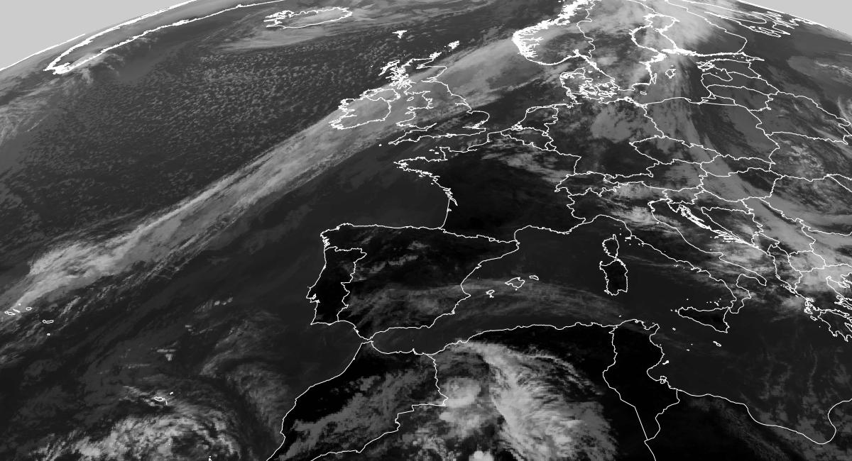 Imagen infrarroja Meteosat de la Península Ibérica